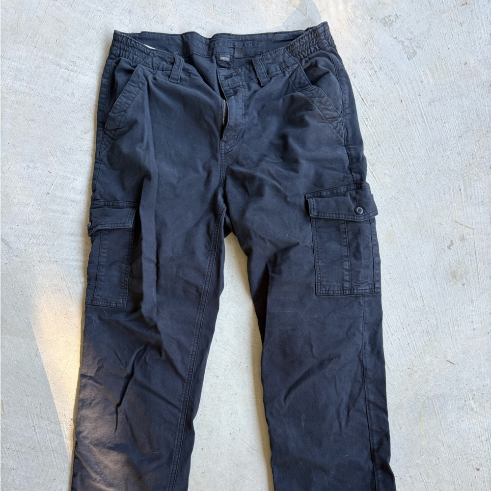 American Eagle black Stretch cargo Pants size 12 Regular gently